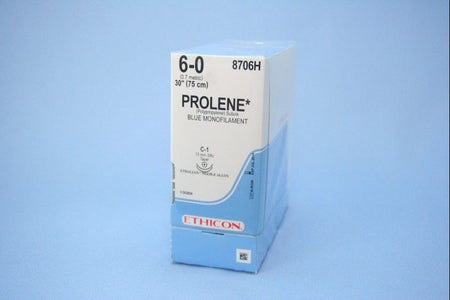 Nonabsorbable Suture with Needle Prolene™ Polypropylene C-1 3/8 Circle Taper Cutting Needle Size 6-0 Monofilament
