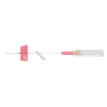 Closed IV Catheter Saf-T-Intima™ 20 Gauge 1 Inch BD Vialon Polyurethane Biomaterial Winged Hub Blood Control