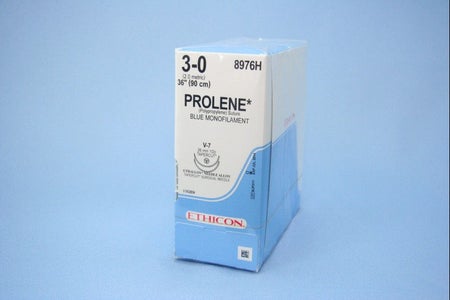 Nonabsorbable Suture with Needle Prolene™ Polypropylene V-7 1/2 Circle Taper Cutting Needle Size 3-0 Monofilament