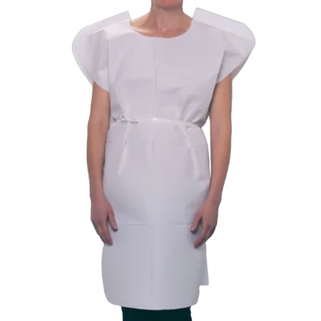 Patient Exam Gown TIDI® Child Size White Disposable