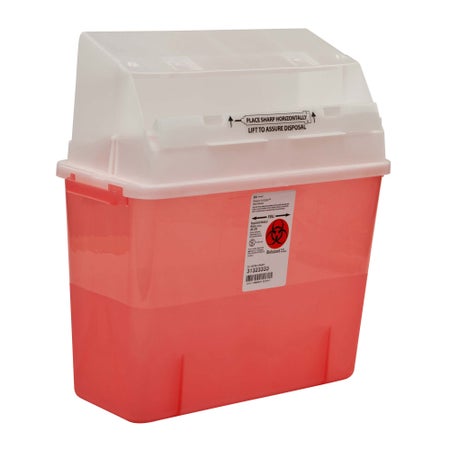 Sharps Container GatorGuard™ In-Room™ Translucent Red Base 8-3/4 H X 12-1/4 W X 12-1/4 D Inch Horizontal Entry 2 Gallon