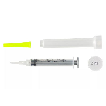 Cannula with Syringe Monoject™ Bluntip Blunt Tip 3 mL 15 Gauge 1/2 Inch Length