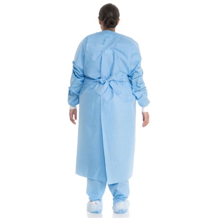Protective Procedure Gown Halyard Large Blue NonSterile Not Rated Disposable