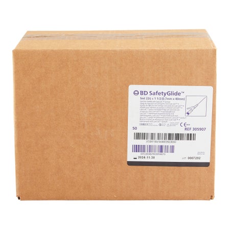 Safety Hypodermic Syringe with Needle SafetyGlide™ 5 mL 1-1/2 Inch 22 Gauge Sliding Safety Needle Regular Wall