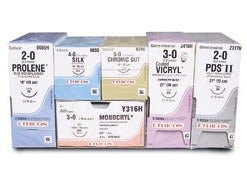 Nonabsorbable Suture with Needle Ethibond Excel® Polyester RB-1 1/2 Circle Taper Point Needle Size 2-0 Braided