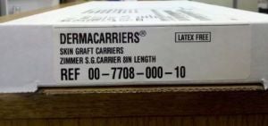 Skin Graft Carrier Dermacarriers™ II 3 X 8 Inch Ratio 3:1