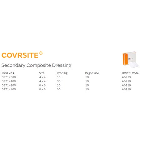 Composite Dressing Covrsite 4 X 4 Inch Square Sterile Film Backing