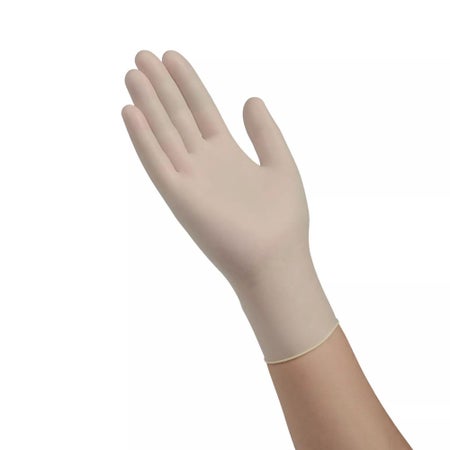Exam Glove Positive Touch® Small 100 per Box NonSterile Latex Standard Cuff Length Fully Textured Ivory Not Rated