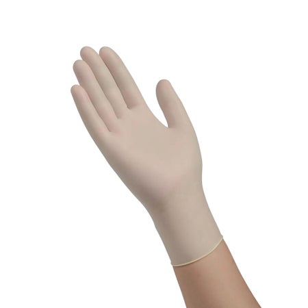 Exam Glove Positive Touch® Large 100 per Box NonSterile Latex Standard Cuff Length Fully Textured Ivory Not Rated