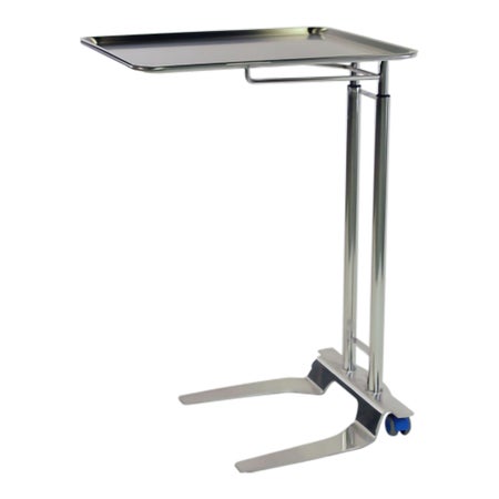 Mayo Instrument Stand Pedigo® Foot Operated Double Post U-Shaped Base Large Tray