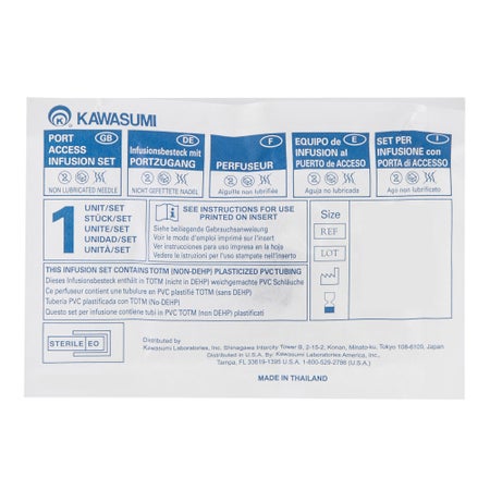 Huber Infusion Set Kawasumi 22 Gauge 1 Inch 11 Inch Tubing Y-Site Port