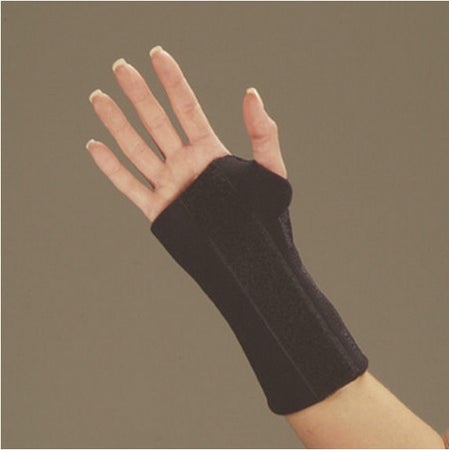 Cock-Up Wrist Brace DeRoyal® Low Profile Neoprene Right Hand Black X-Large
