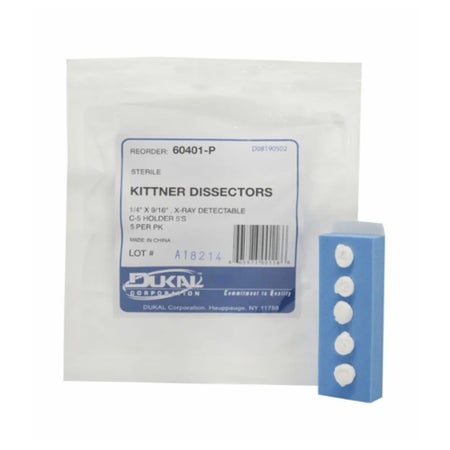 Surgical Kittner Sponge X-Ray Detectable Cotton 1/4 X 9/16 Inch 5 Count Foam Count Holder Sterile