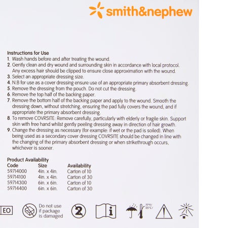 Composite Dressing Covrsite 4 X 4 Inch Square NonSterile Film Backing
