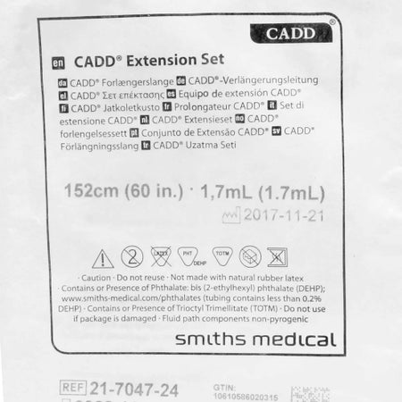 IV Pump Extension Set CADD® Without Port 60 Inch Tubing Without Filter Sterile