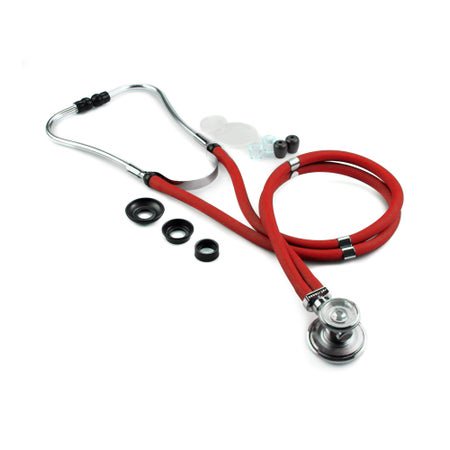 Sprague Stethoscope McKesson LUMEON™ Red 2-Tube 22 Inch Tube Double Sided Chestpiece