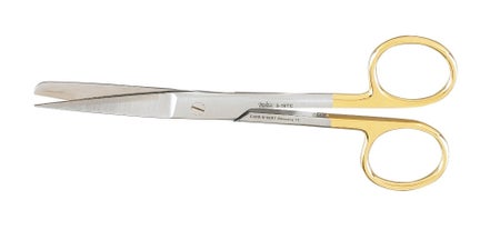 Operating Scissors Miltex® 5-1/2 Inch Length OR / Surgical Grade German Stainless Steel / Tungsten Carbide NonSterile Finger Ring Handle Straight Sharp Tip / Blunt Tip