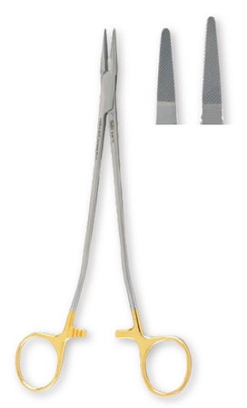 Needle Holder Sarot 10-1/2 Inch Length Serrated Jaws Finger Ring Handle