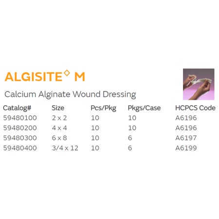 Alginate Dressing AlgiSite M Calcium Alginate 6 X 8 Inch Rectangle