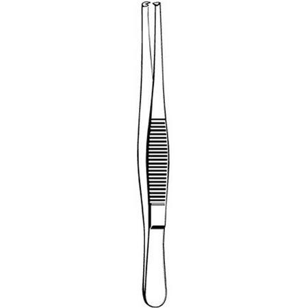 Tissue Forceps Merit™ 5-1/2 Inch Length Floor / Office Grade Pakistani Stainless Steel NonSterile NonLocking Thumb Handle Straight 1 X 2 Teeth