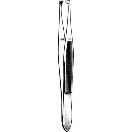 Fixation Forceps Merit™ Von Graefe 4-3/4 Inch Length Floor / Office Grade Pakistani Stainless Steel NonSterile NonLocking Thumb Handle Straight Flat Serrated Tips