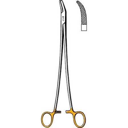 Needle Holder Sklar® TC Heaney 8-1/4 Inch Length Curved Serrated Tips Finger Ring Handle