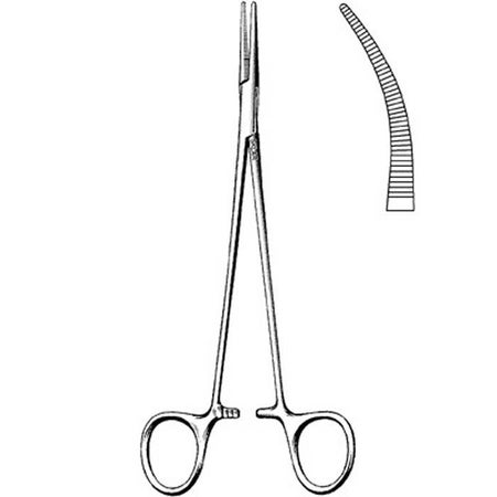 Mosquito Forceps Sklar® 7 Inch Length OR / Surgical Grade German Stainless Steel NonSterile Locking Finger Ring Handle Curved Delicate, Serrated Tips