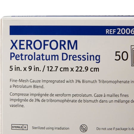 Xeroform Petrolatum Impregnated Dressing Xeroform™ Rectangle 5 X 9 Inch Sterile