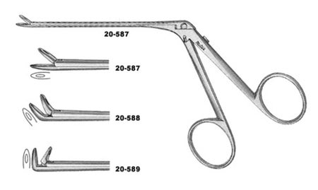 Ethmoid Forceps Miltex® Struempel 3-3/4 Inch Length OR / Surgical Grade German Stainless Steel NonSterile Finger Ring Handle Straight Fenestrated Oval Cup Tips