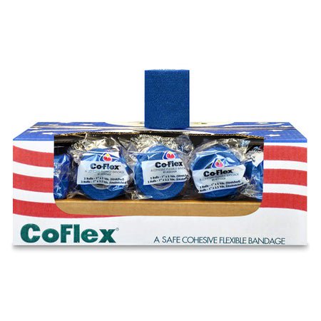 Cohesive Bandage CoFlex® NL 3 Inch X 5 Yard Self-Adherent Closure Blue NonSterile 12 lbs. Tensile Strength