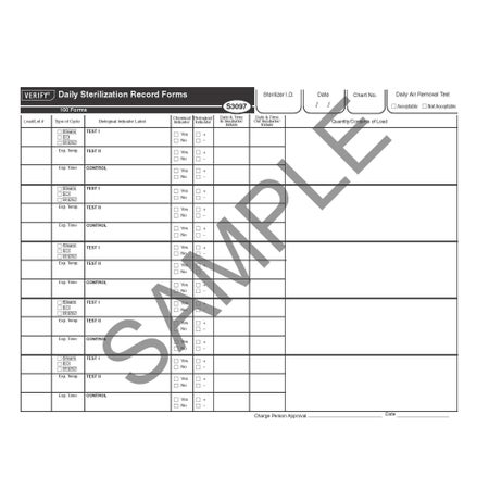 Sterilization Record Form Verify™ Daily Steam / EO Gas / Gas Plasma