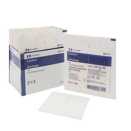 Drain Sponge Excilon™ 4 X 4 Inch 6-Ply Sterile 2 per Pack