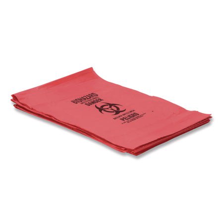 Chemotherapy Waste Bag Heritage Biohazard Symbol / Biohazard / Infectious Waste 40 to 45 gal. Red 40 X 46 Inch