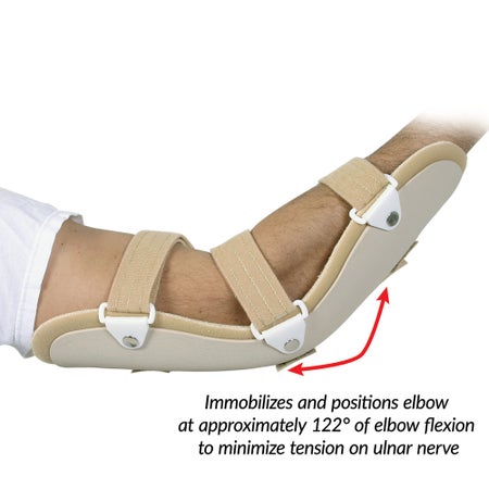 Elbow Immobilizer QualCraft™ Small / Medium Contact Closure Beige