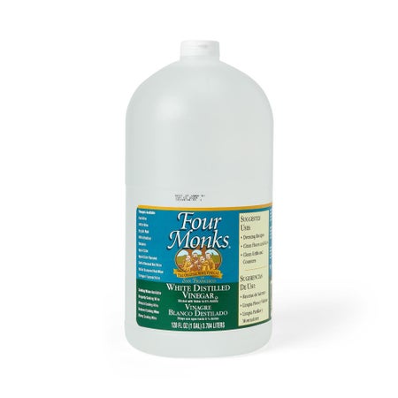 White Vinegar Four Monks Acid Based Manual Pour Liquid 1 gal. Jug Vinegar Scent NonSterile