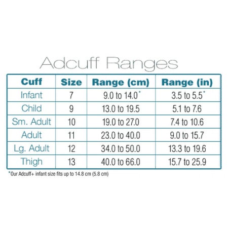 Reusable Blood Pressure Cuff Adcuff™ 9 to 14 cm Arm Nylon Cuff Child Cuff