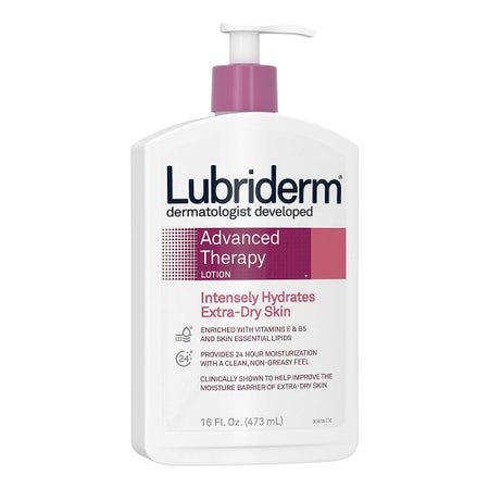 Hand and Body Moisturizer Lubriderm® Advanced Therapy 16 oz. Pump Bottle Unscented Lotion
