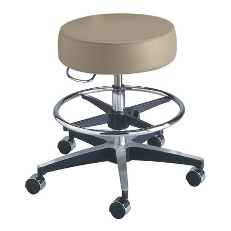 Exam Stool McKesson Without Backrest Pneumatic Height Adjustment 5 Casters Clamshell