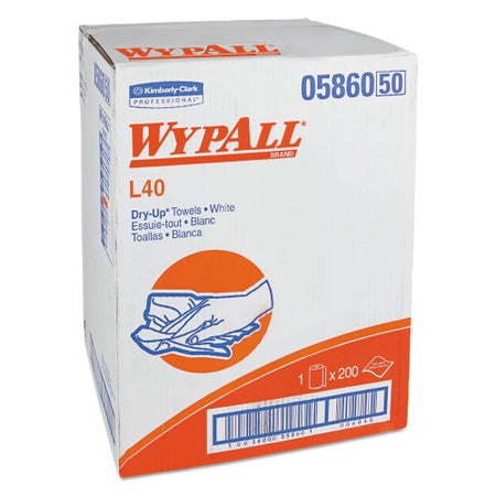 Multipurpose Task Wipe WypAll® L40 Light Duty 200 Count Dispenser Box 19-1/2 X 42 Inch NonSterile Disposable
