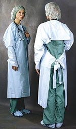 Protective Procedure Gown One Size Fits Most Blue NonSterile AAMI Level 3 Disposable