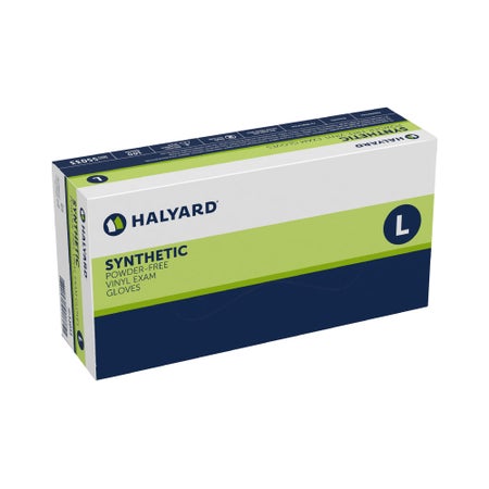 Exam Glove Halyard™ Large 100 per Box NonSterile Vinyl Standard Cuff Length Smooth Clear Not Rated