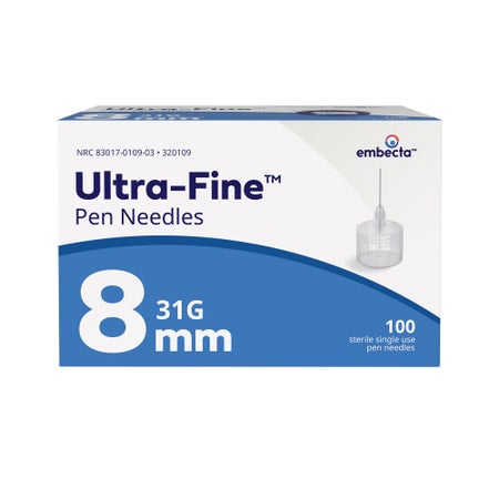 Standard Insulin Pen Needle Ultra-Fine III™ 31 Gauge 8 mm Length NonSafety