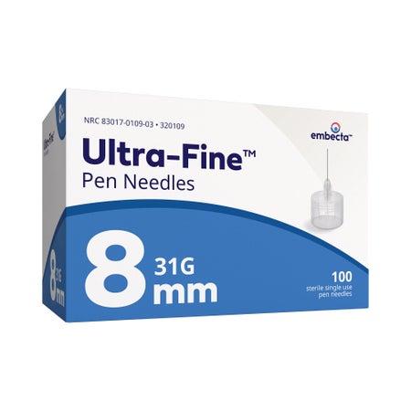 Standard Insulin Pen Needle Ultra-Fine III™ 31 Gauge 8 mm Length NonSafety