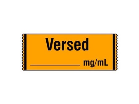 Drug Label Shamrock Syringe Label Versed_mg/mL Orange 1/2 X 1 Inch