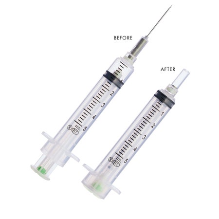 Safety Hypodermic Syringe with Needle VanishPoint® 5 mL 1 Inch 21 Gauge Retractable Safety Needle Regular Wall