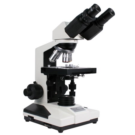 Seiler Compound Microscope Siedentopf Type Binocular Head Achromat 4X, 10X, 40X, 100X (Oil) 110 or 220V Double Plated Mechanical Stage