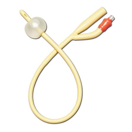 Foley Catheter Medline 2-Way Coude Tip 10 cc Balloon 18 Fr. Elastomer Coated Silicone