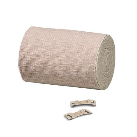 Elastic Bandage REB® LF 6 Inch X 5 Yard Clip Detached Closure Tan Sterile Standard Compression