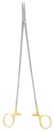 Needle Holder Crile-Wood 12 Inch Length Serrated Jaws Finger Ring Handle