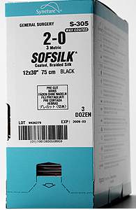 Nonabsorbable Suture without Needle Sofsilk™ Silk Size 0 18 Inch Suture Braided